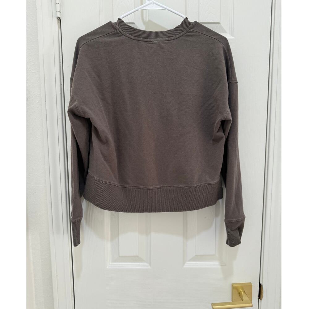 Vuori Laguna Henley in Cocoa Heather Long Sleeve Organic Cotton Sweater Women XS - Picture 8 of 16